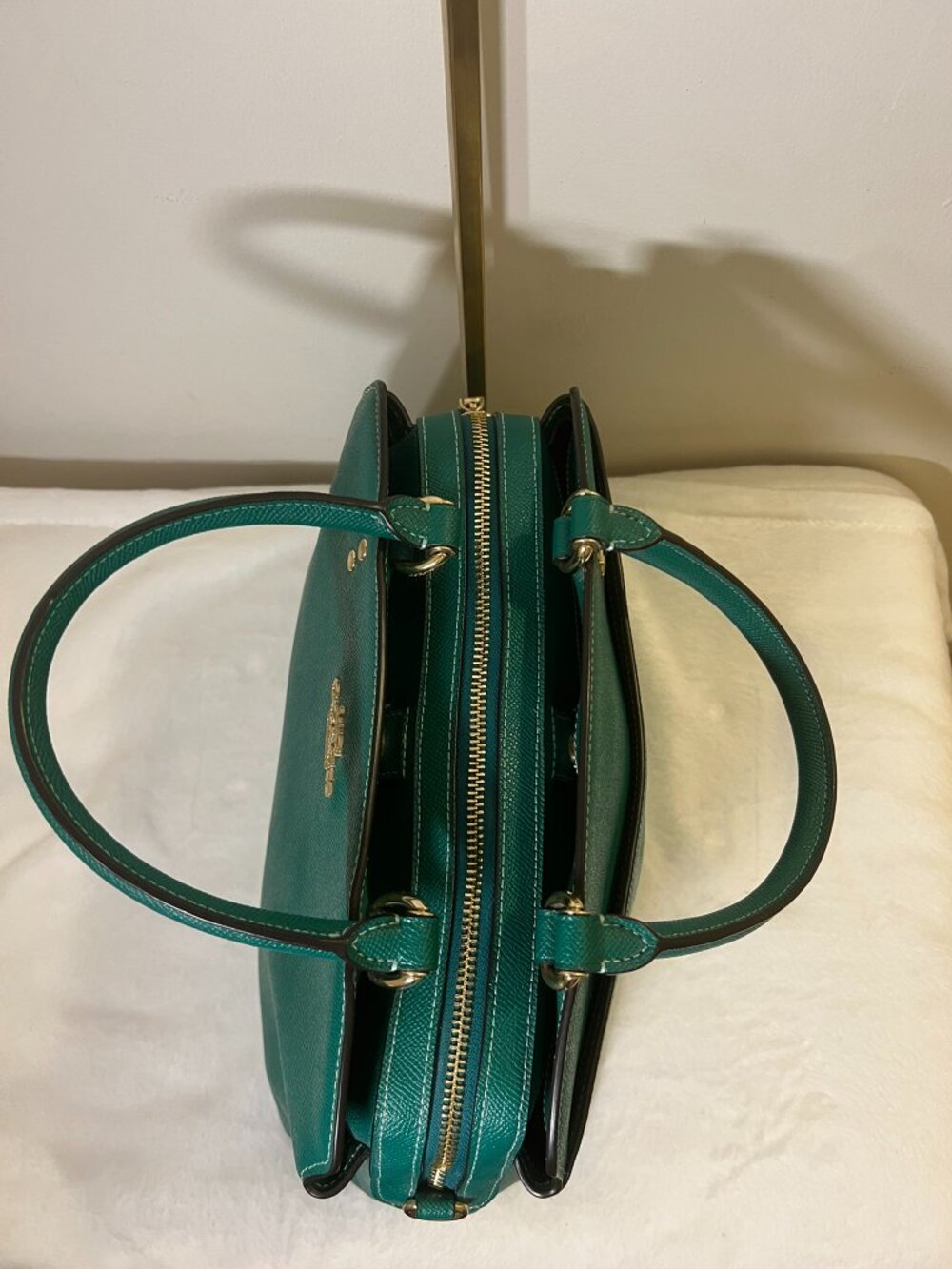 Coach Lillie Carryall Bright Jade Satchel EUC with COA - Picture 6 of 12